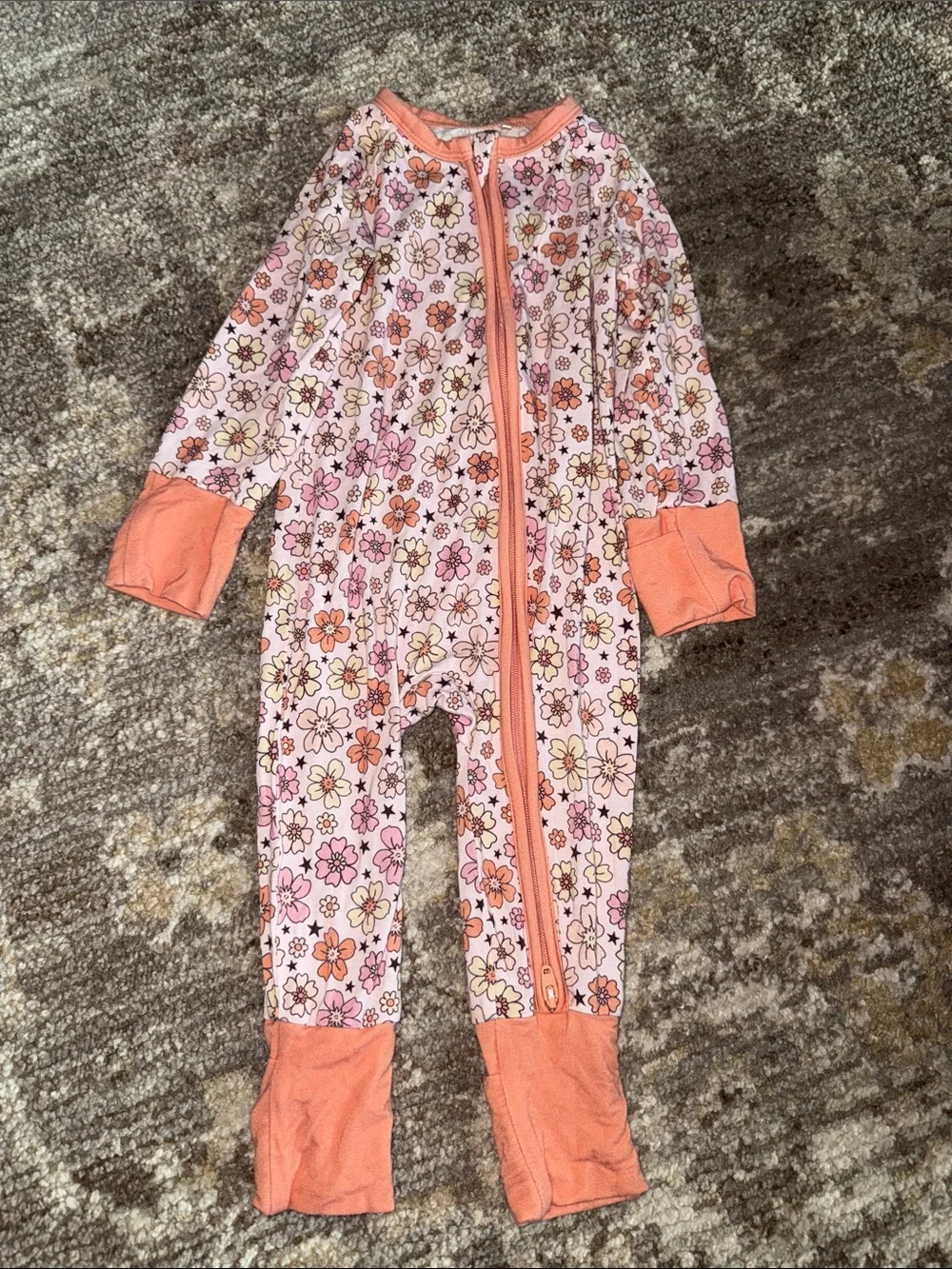 In my jammers orange floral bamboo